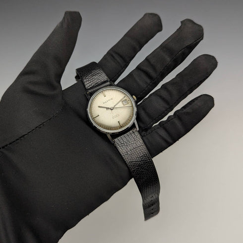 英国ヴィンテージ MAPPIN 自動巻き腕時計 3針カレンダー メタルケース 動作良好